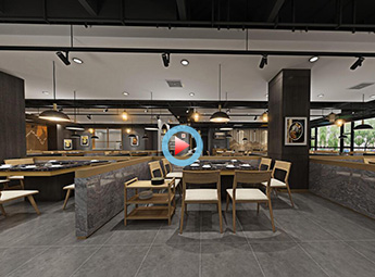 紹興現代工業(yè)風火鍋店設計裝修全景案例
